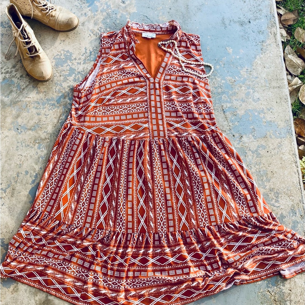 Ladies' Sleeveless Printed Babydoll Dress